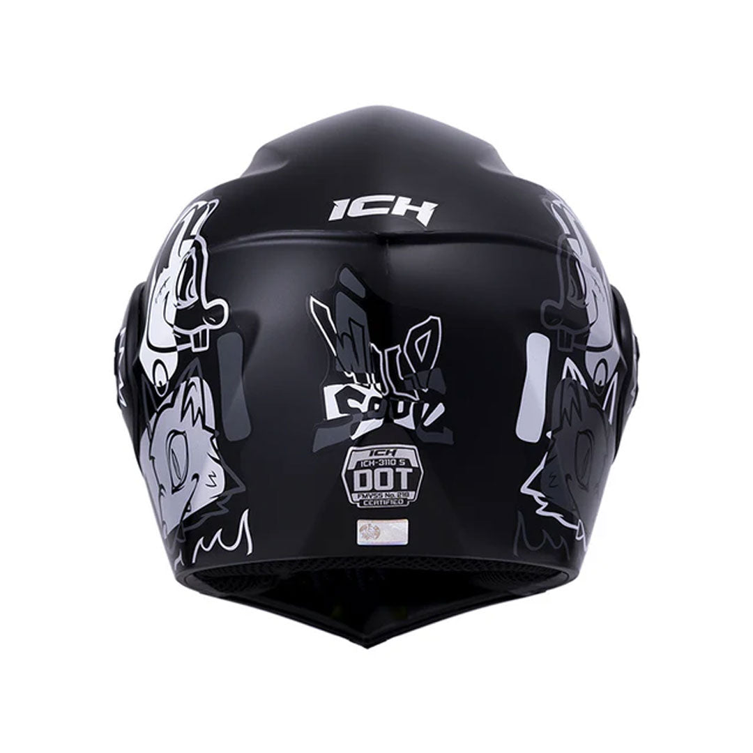 CASCO NIÑO ABATIBLE ICH 3110 WILD SOUL NEGRO MATE+GRIS