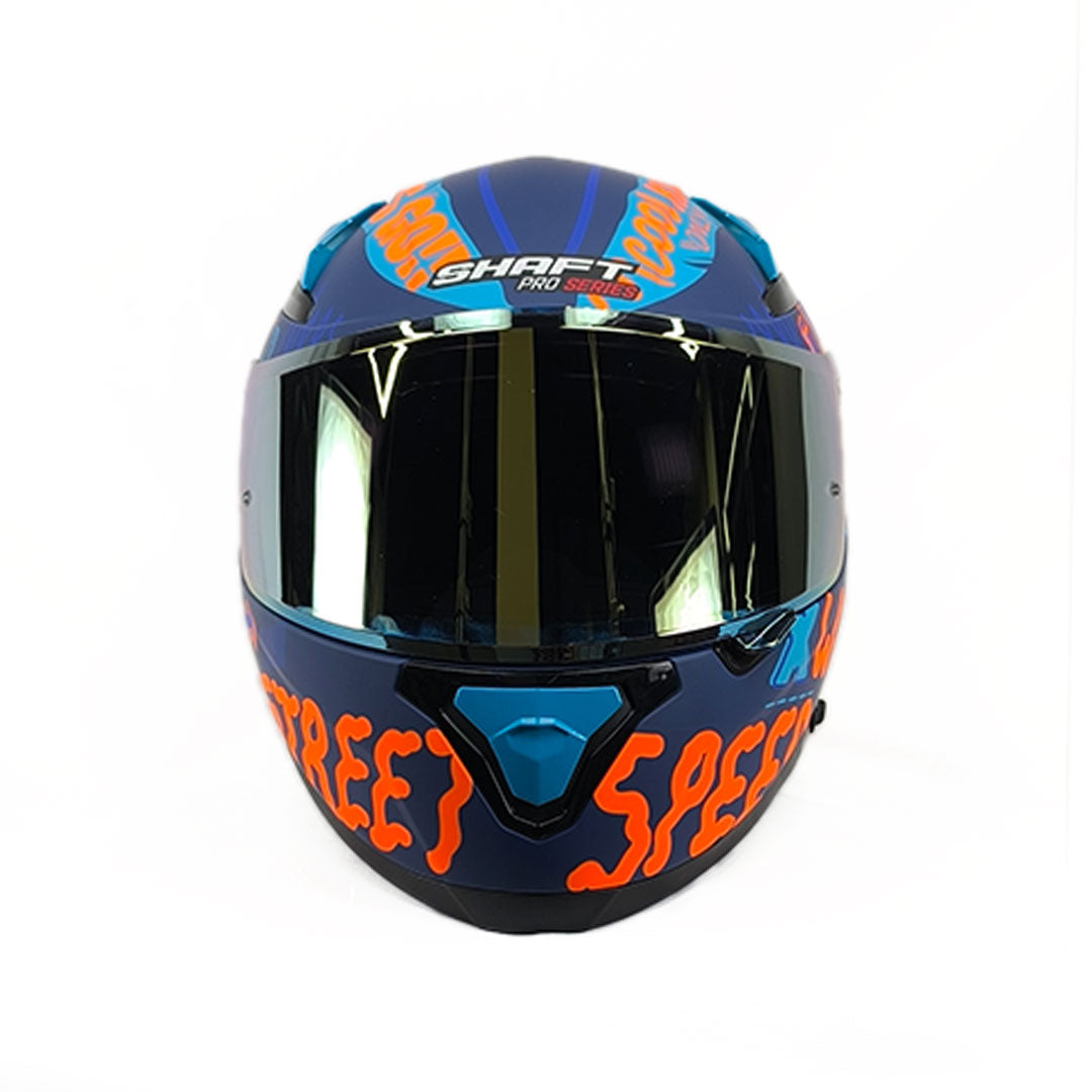 CASCO INTEGRAL SHAFT PRO 612 DV NOMO AZUL+NARANJA NEÓN