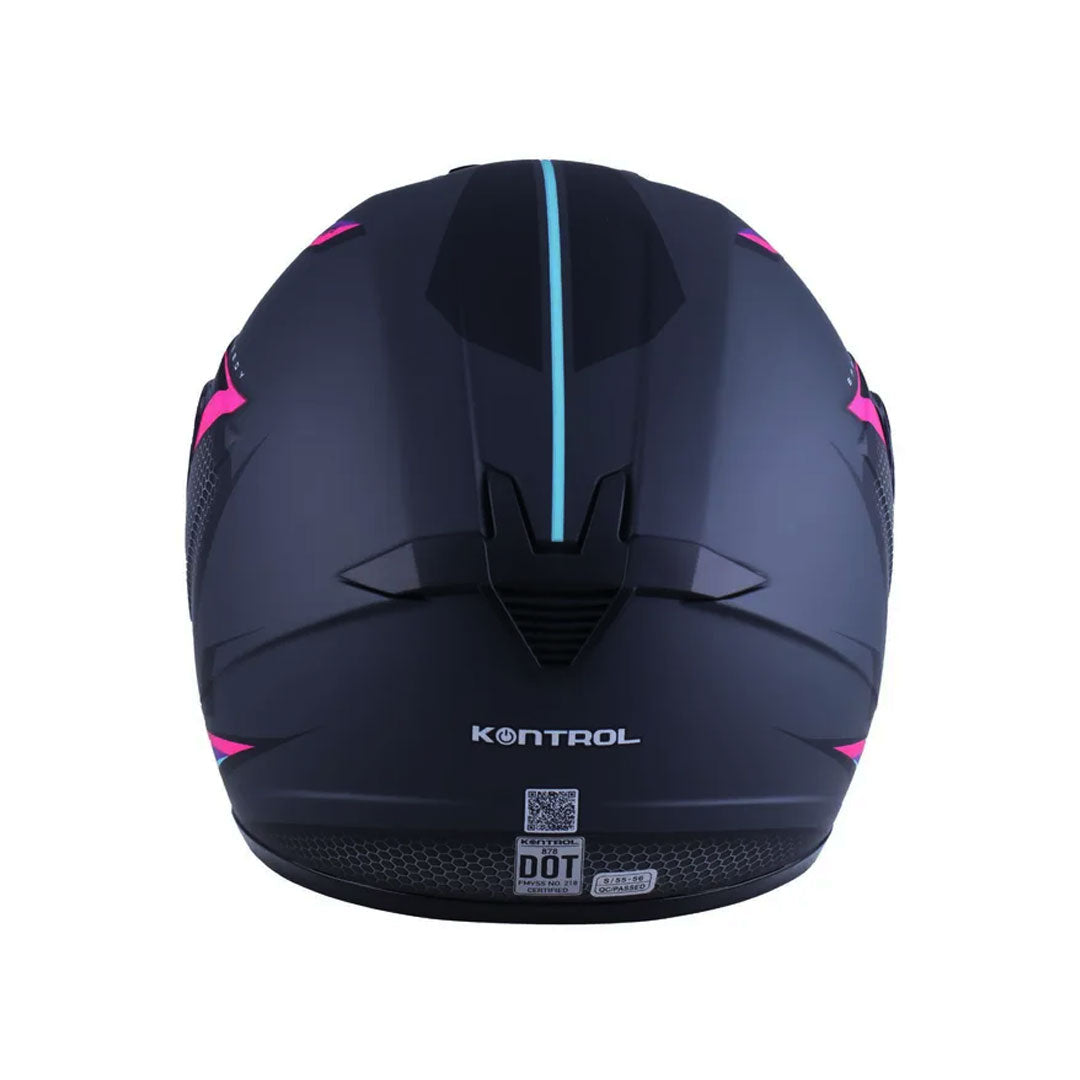 CASCO INTEGRAL KONTROL 878 SPEEDY NEGRO+ROSADO