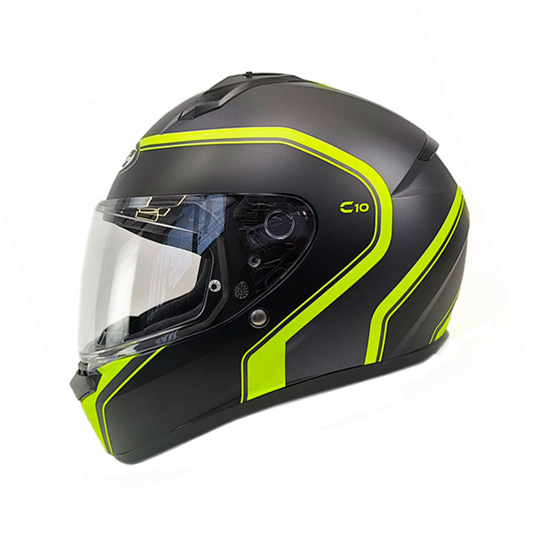 CASCO INTEGRAL HJC C10 ELIE_MC3-SF NEGRO+AMARILLO NEÓN