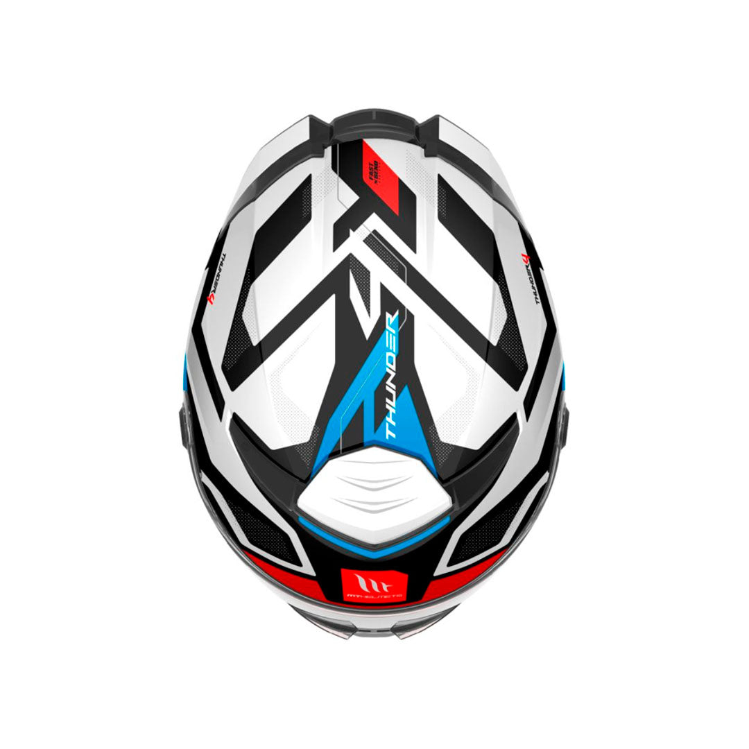 CASCO INTEGRAL MT THUNDER 4 SV LABYRINTH A0 BLANCO+ROJO+AZUL