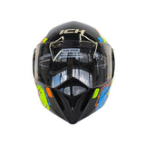 CASCO NIÑO ABATIBLE ICH 3110 WILD SOUL NEGRO BRILLANTE+AMARILLO NEÓN