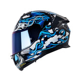 CASCO INTEGRAL LS2 FF808 DRAGONTIGER NEGRO+AZUL
