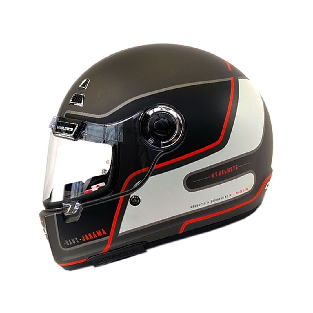 CASCO INTEGRAL MT FF119 JARAMA SV BAUX E5 GRIS MATE+ROJO