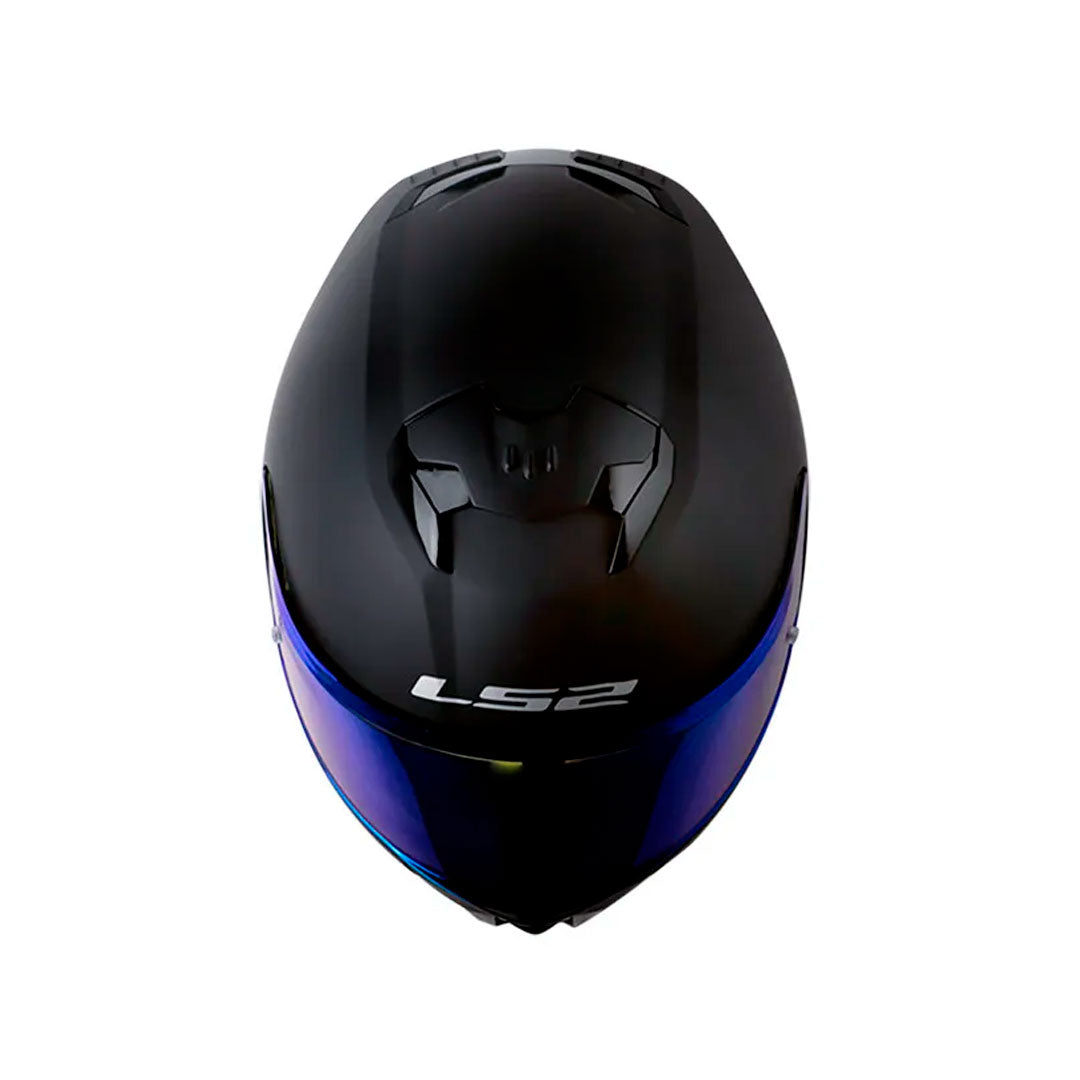 CASCO INTEGRAL LS2 FF808 STREAM II PLANO NEGRO MATE VISOR AZUL