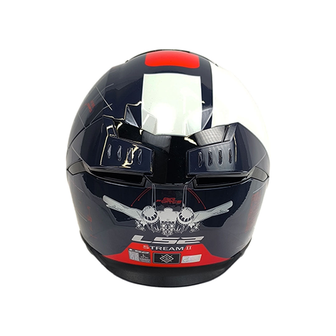CASCO INTEGRAL LS2 FF808 STREAM II AIR_FORCE GRIS CLARO+AZUL