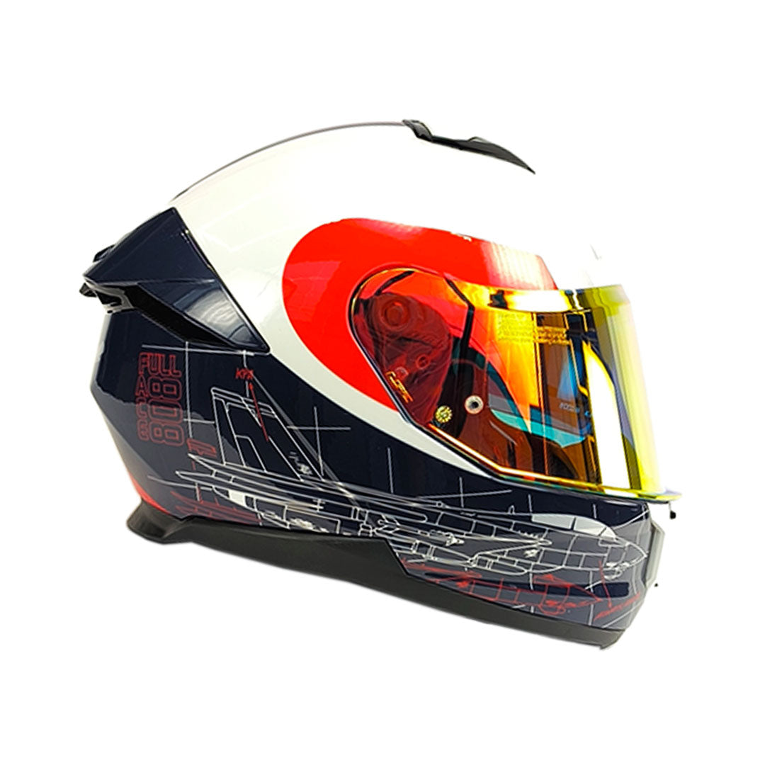 CASCO INTEGRAL LS2 FF808 STREAM II AIR_FORCE GRIS CLARO+AZUL