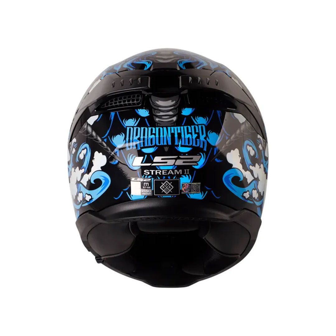 CASCO INTEGRAL LS2 FF808 DRAGONTIGER NEGRO+AZUL