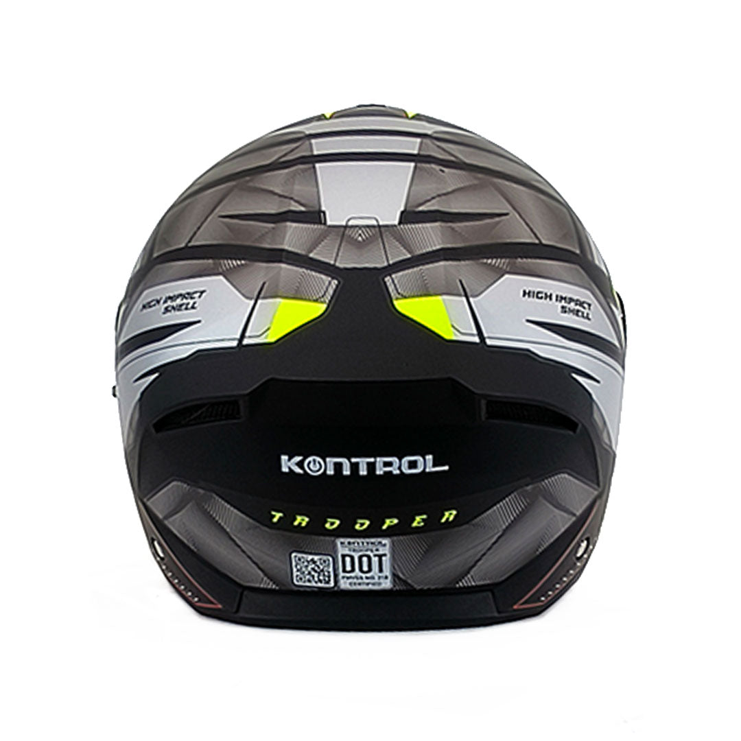 CASCO ABATIBLE KONTROL TROPPER D2 NEGRO+AMARILLO NEÓN