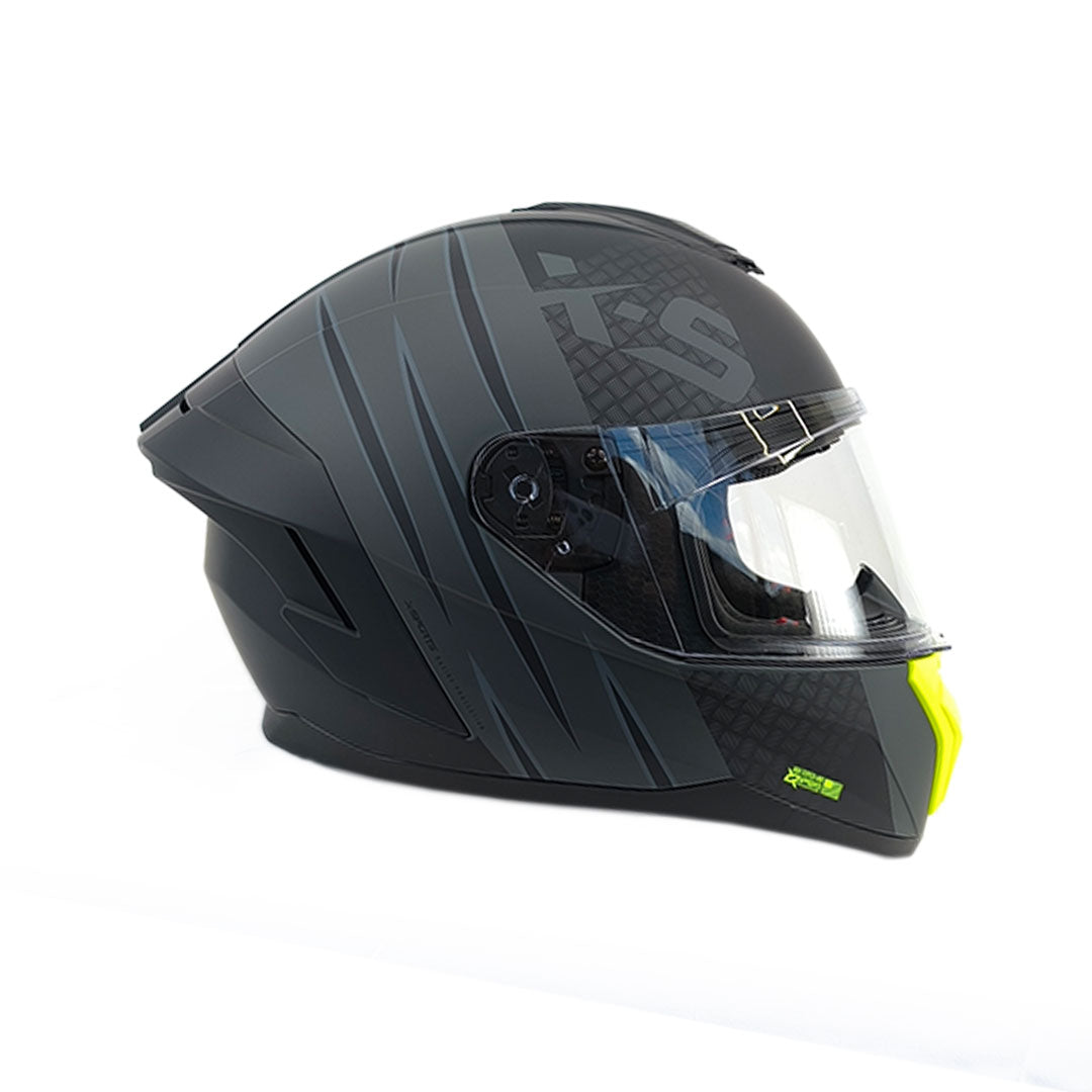 CASCO INTEGRAL XSPORTS M75 VRAVE GRIS+VERDE NEÓN