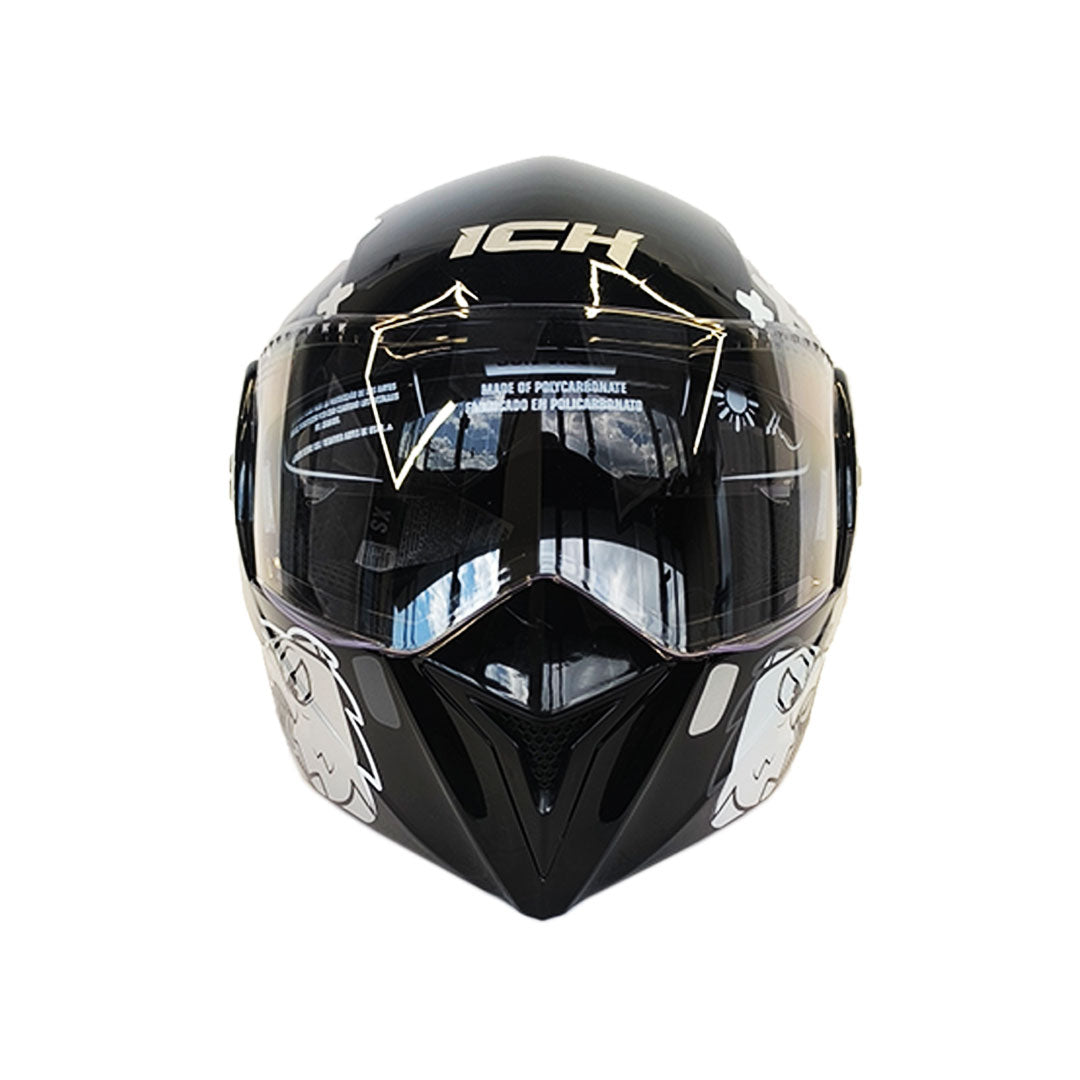 CASCO NIÑO ABATIBLE ICH 3110 WILD SOUL NEGRO BRILLANTE+GRIS
