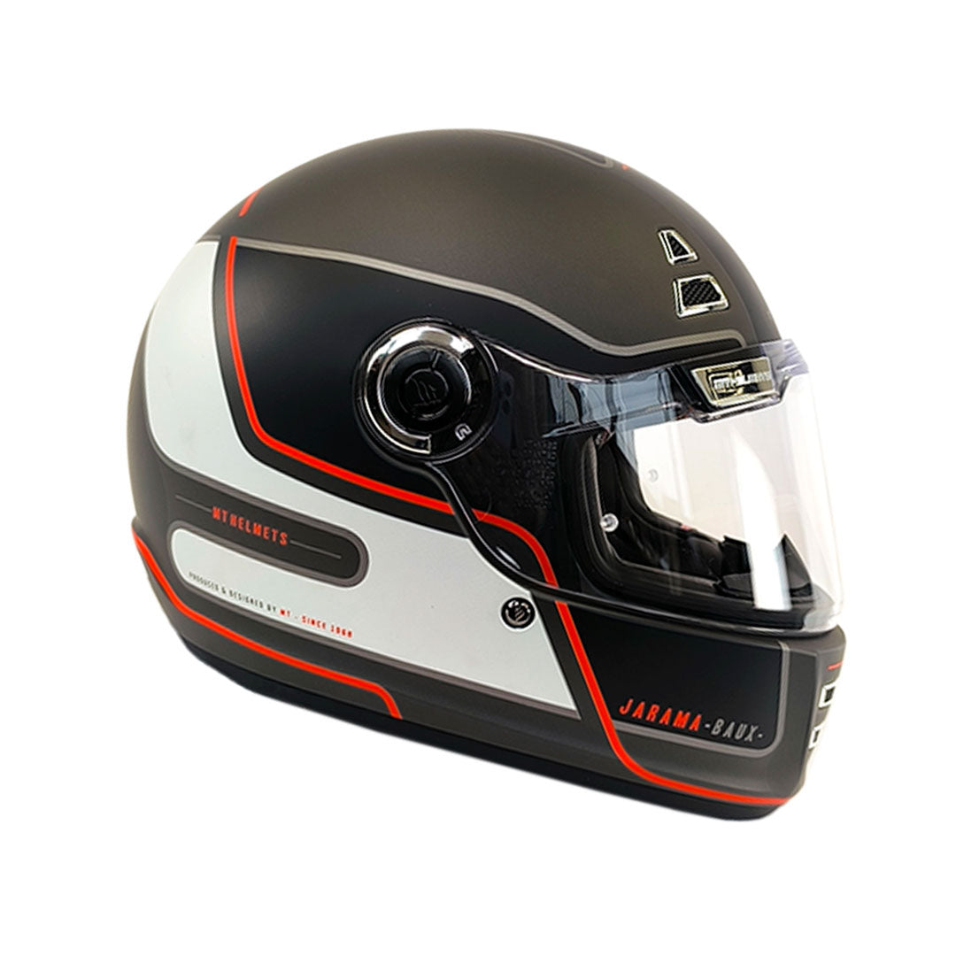 CASCO INTEGRAL MT FF119 JARAMA SV BAUX E5 GRIS MATE+ROJO
