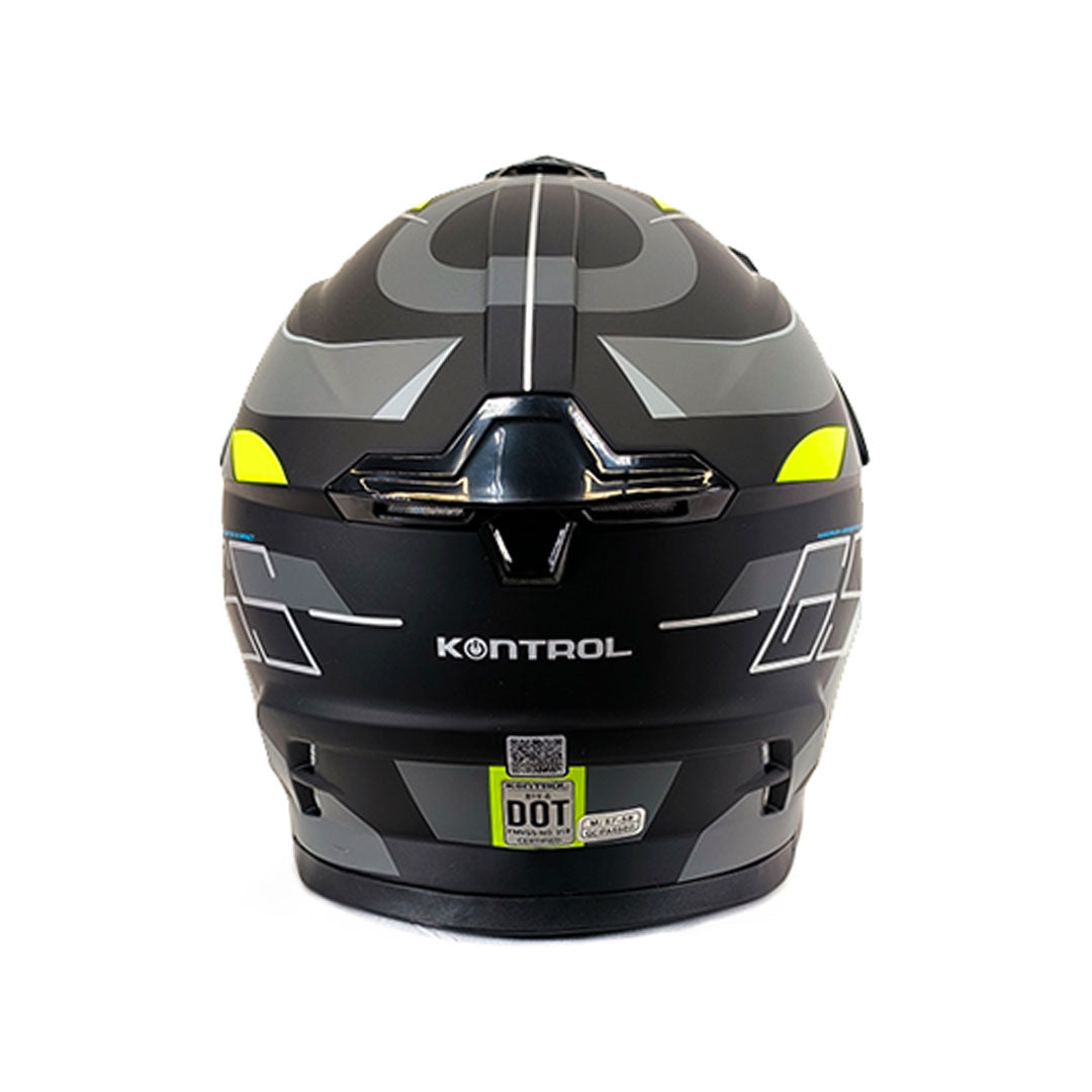 CASCO MULTIPROPÓSITO KONTROL 819 GS NEGRO MATE+GRIS+VERDE NEÓN