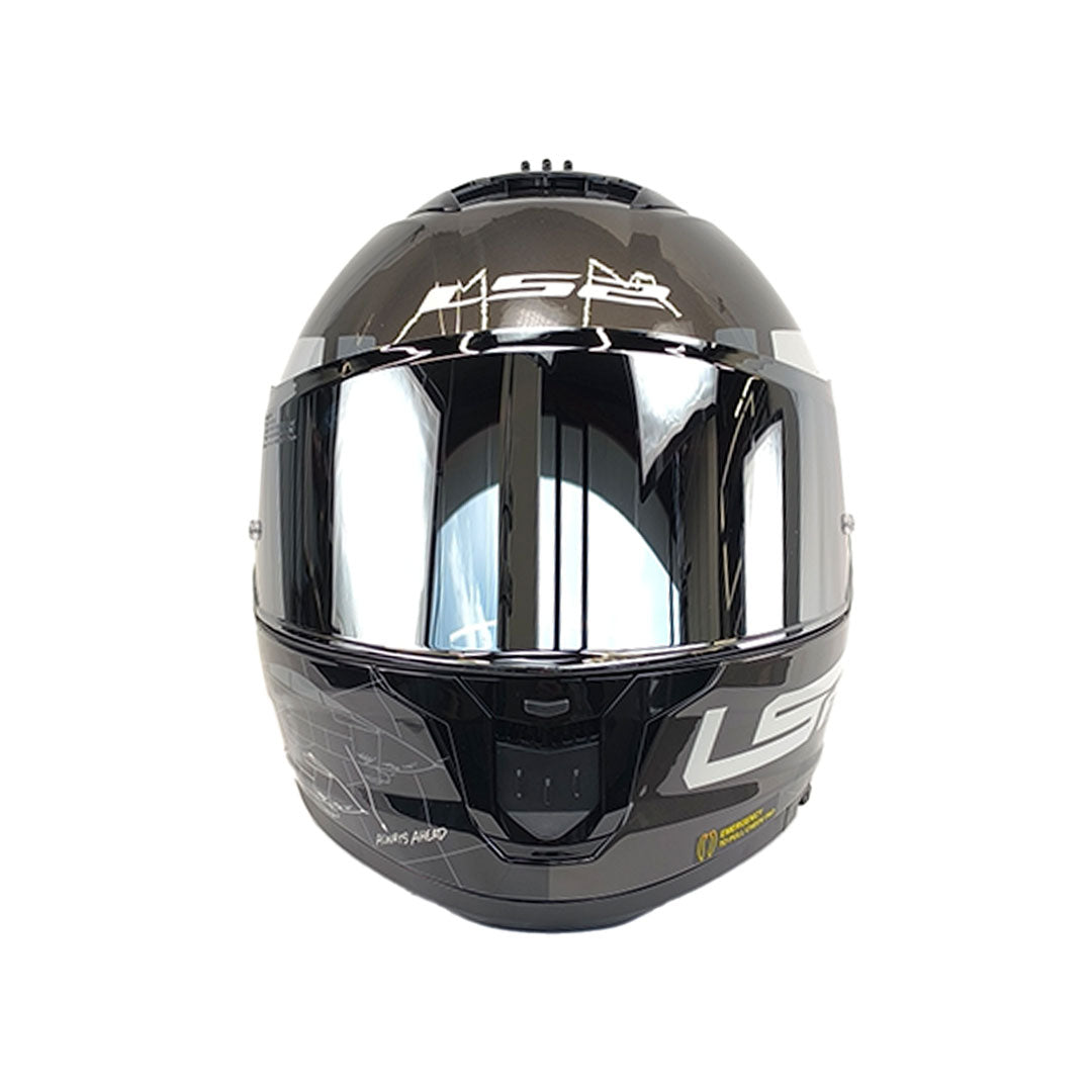 CASCO INTEGRAL LS2 FF808 STREAM II AIR_FORCE GRIS OSCURO+NEGRO