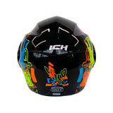 CASCO NIÑO ABATIBLE ICH 3110 WILD SOUL NEGRO BRILLANTE+AMARILLO NEÓN