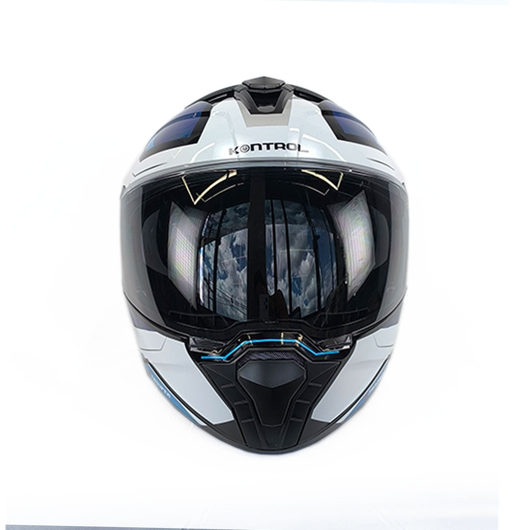CASCO ABATIBLE KONTROL TROPPER BLANCO+AZUL CLARO+AZUL OSCURO
