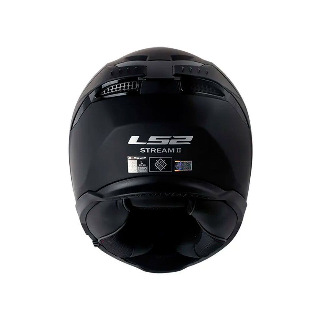 CASCO INTEGRAL LS2 FF808 STREAM II PLANO NEGRO MATE VISOR AZUL
