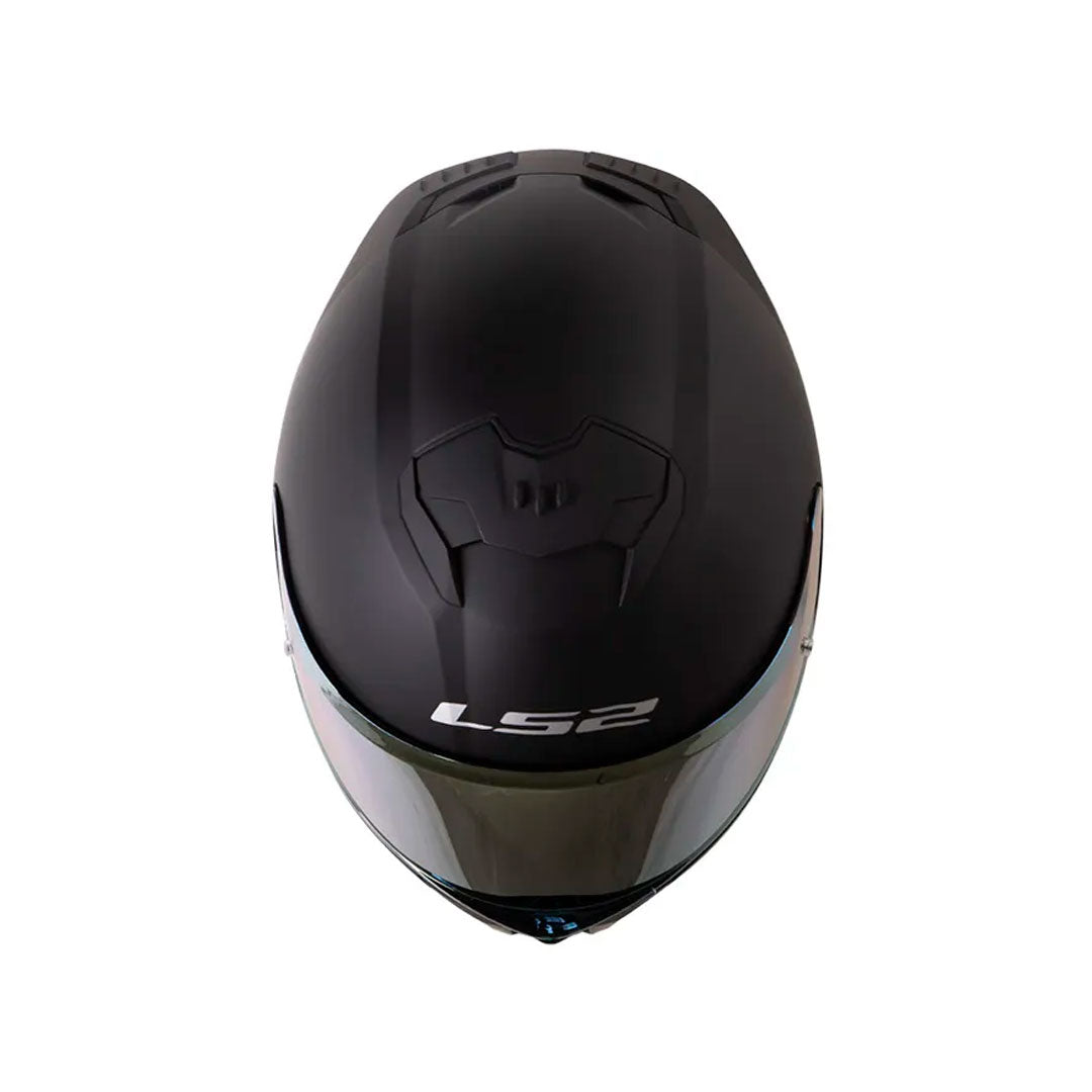 CASCO INTEGRAL LS2 FF808 STREAM II PLANO NEGRO MATE VISOR GOLD