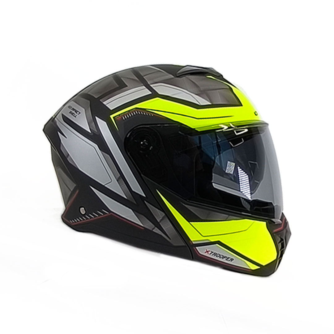 CASCO ABATIBLE KONTROL TROPPER D2 NEGRO+AMARILLO NEÓN