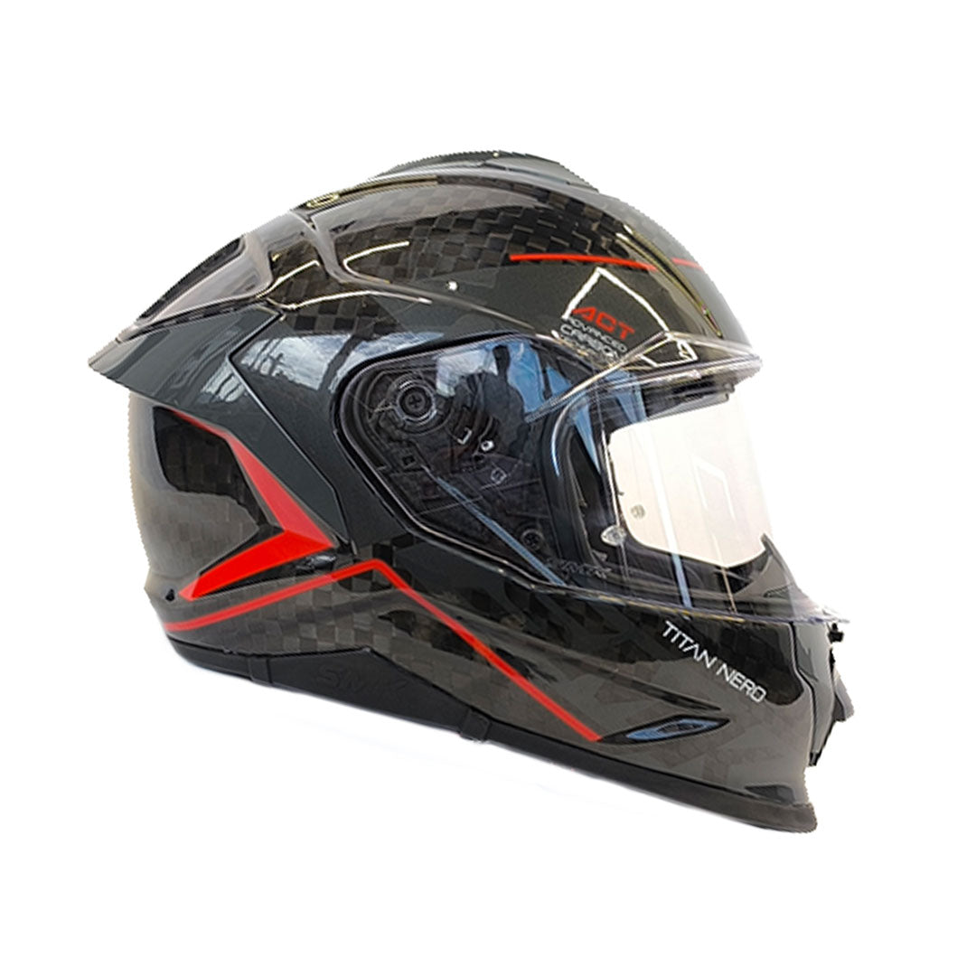 CASCO INTEGRAL SMK T-CARBON NERO GP NEGRO+ROJO