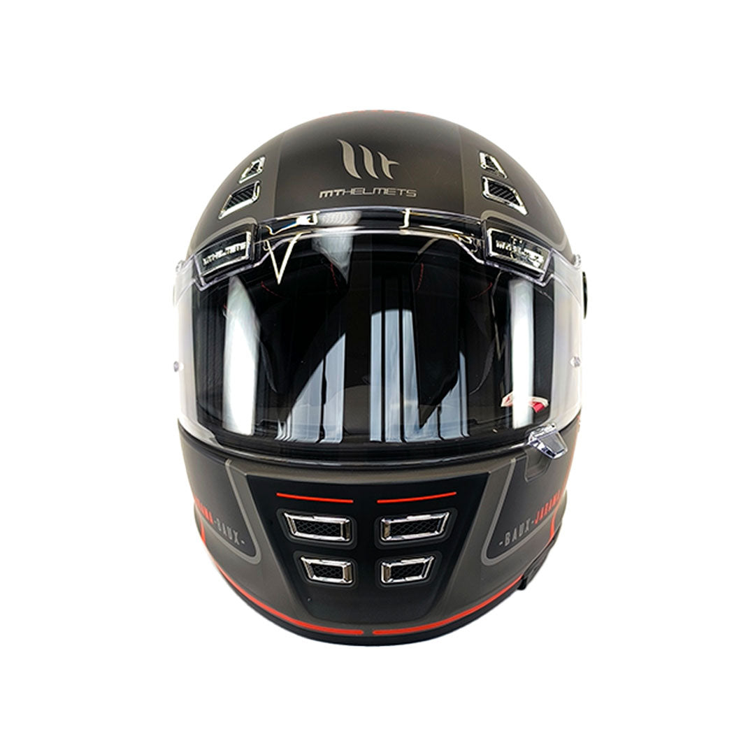 CASCO INTEGRAL MT FF119 JARAMA SV BAUX E5 GRIS MATE+ROJO