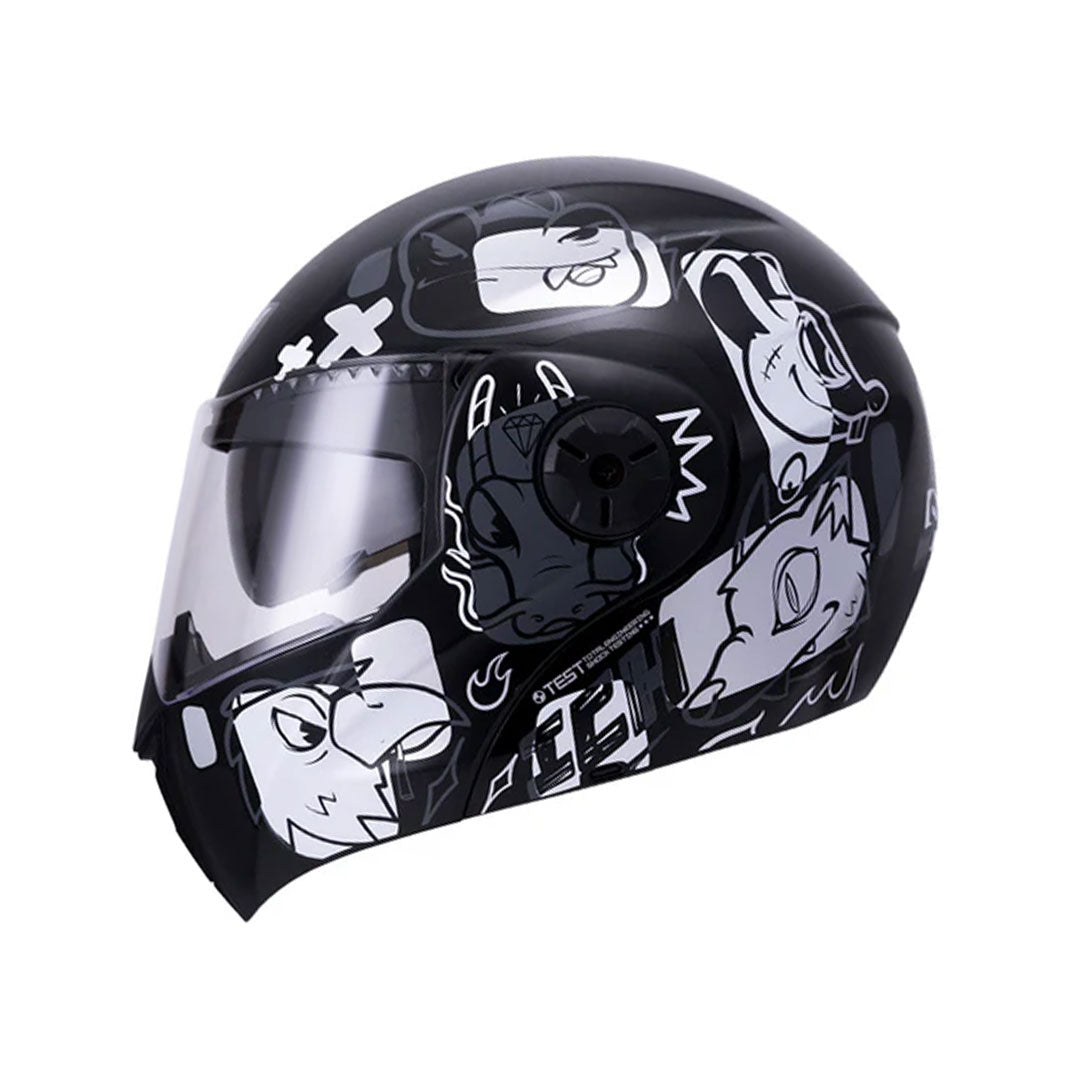 CASCO NIÑO ABATIBLE ICH 3110 WILD SOUL NEGRO MATE+GRIS