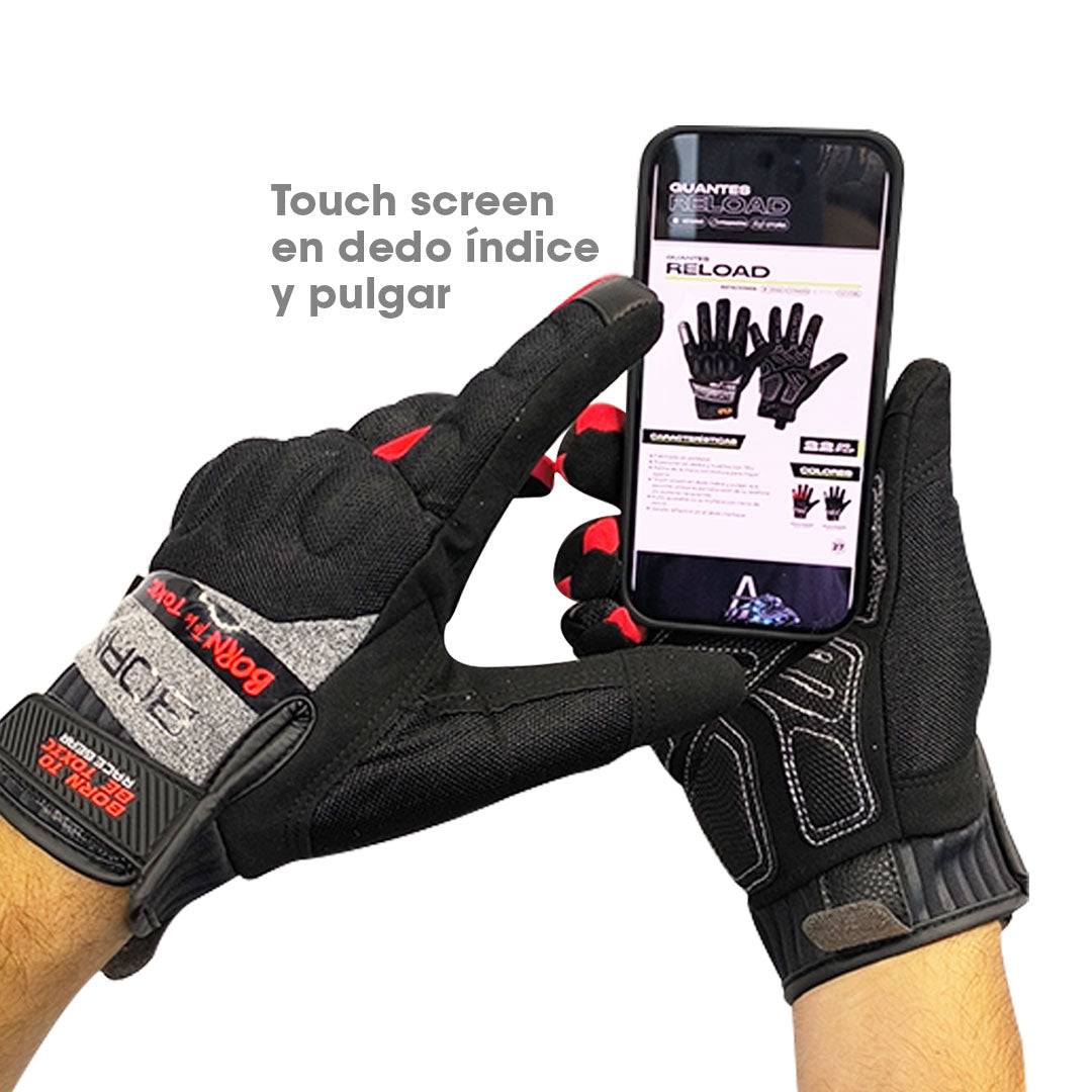 GUANTES ATOMIC RELOAD NEGRO+ROJO