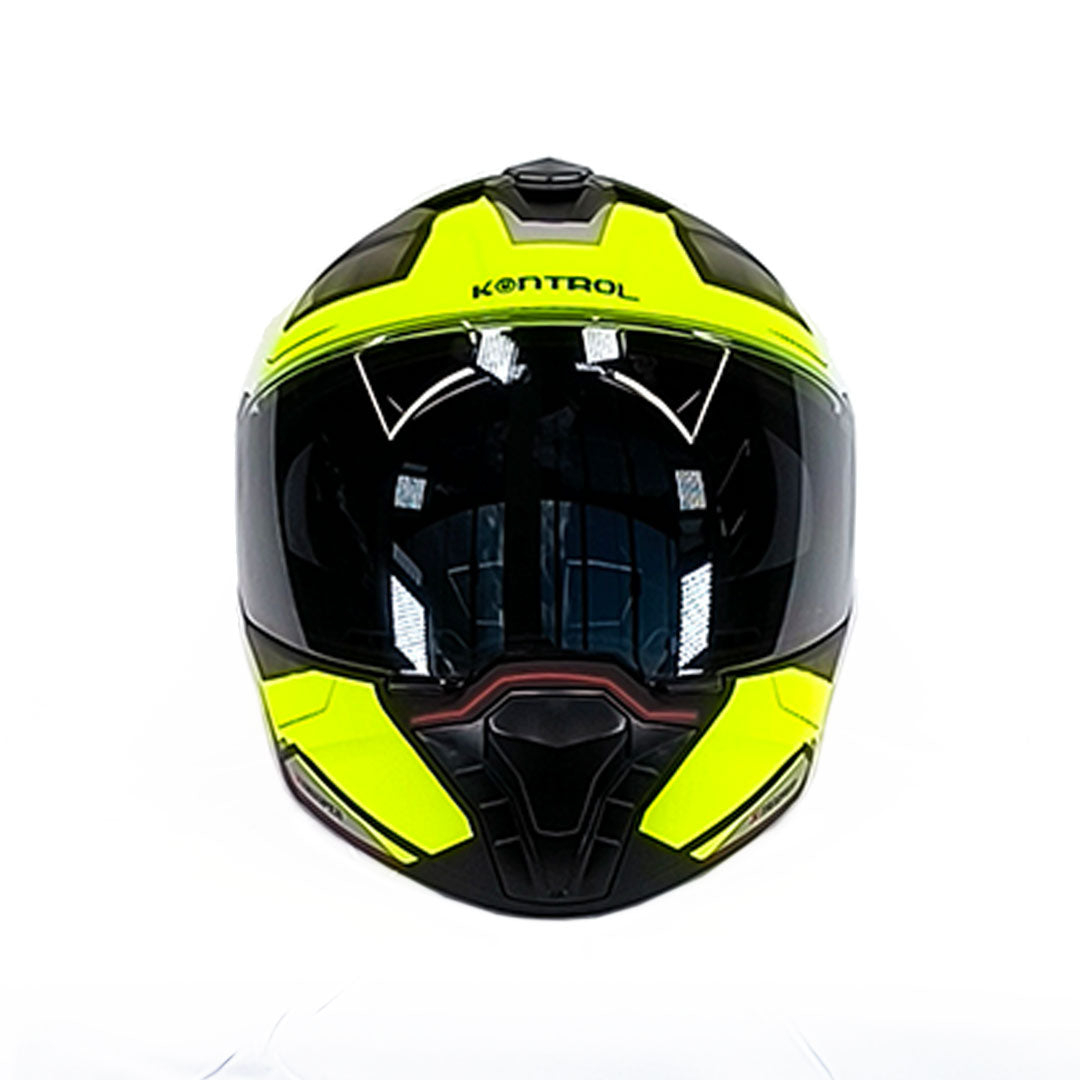 CASCO ABATIBLE KONTROL TROPPER D2 NEGRO+AMARILLO NEÓN