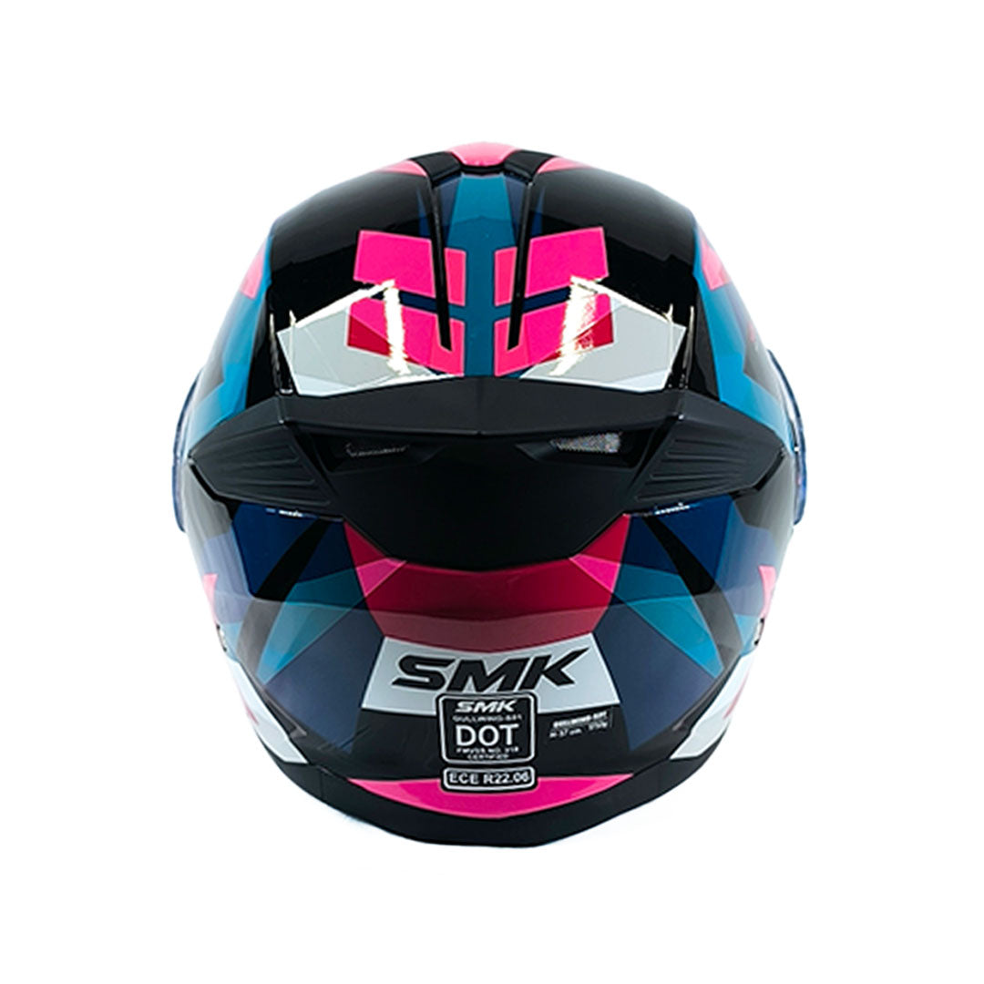 CASCO ABATIBLE SMK GULLWING CHARGER NEGRO+AZUL+ROSADO