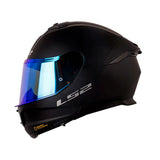 CASCO INTEGRAL LS2 FF808 STREAM II PLANO NEGRO MATE VISOR AZUL