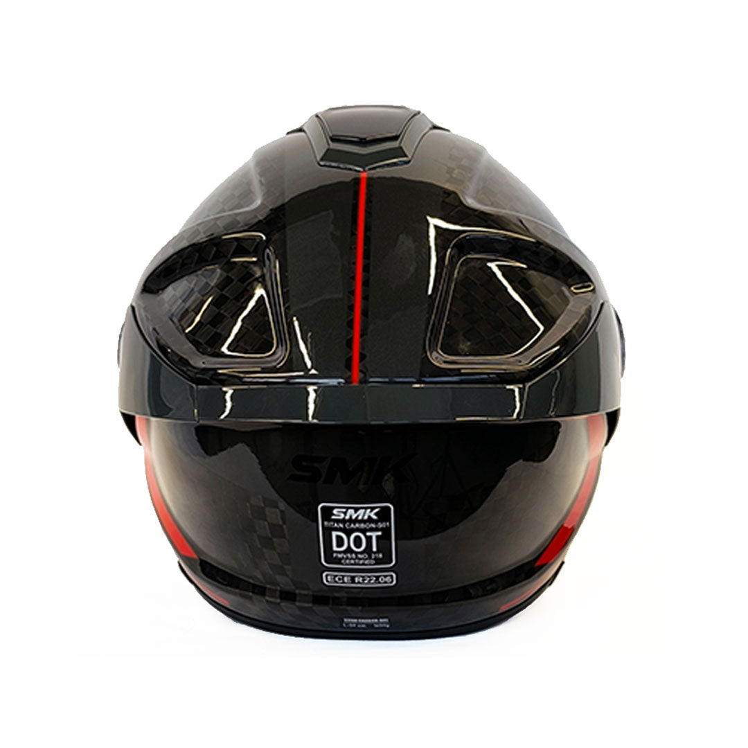 CASCO INTEGRAL SMK T-CARBON NERO GP NEGRO+ROJO