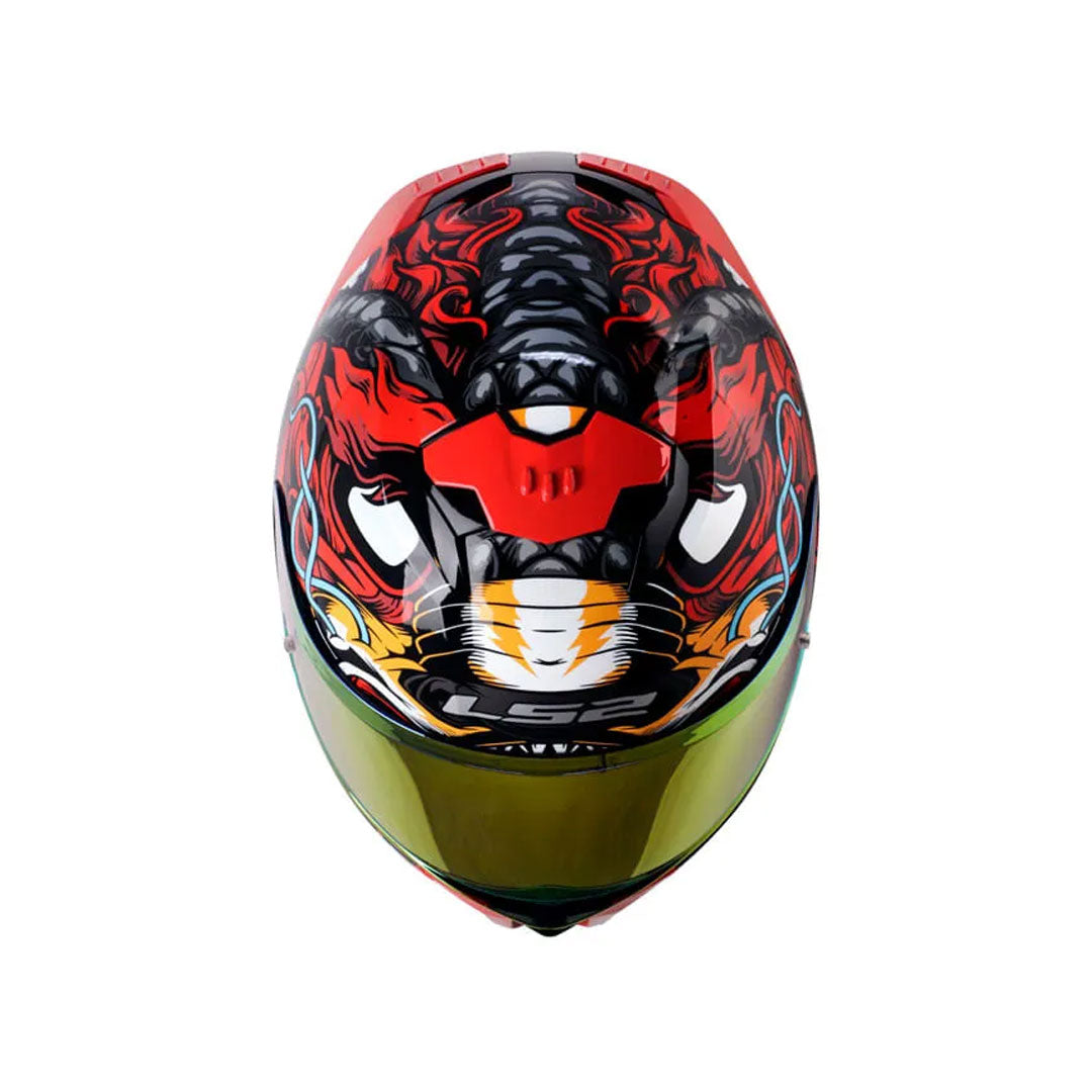 CASCO INTEGRAL LS2 FF808 DRAGONTIGER NEGRO+ROJO