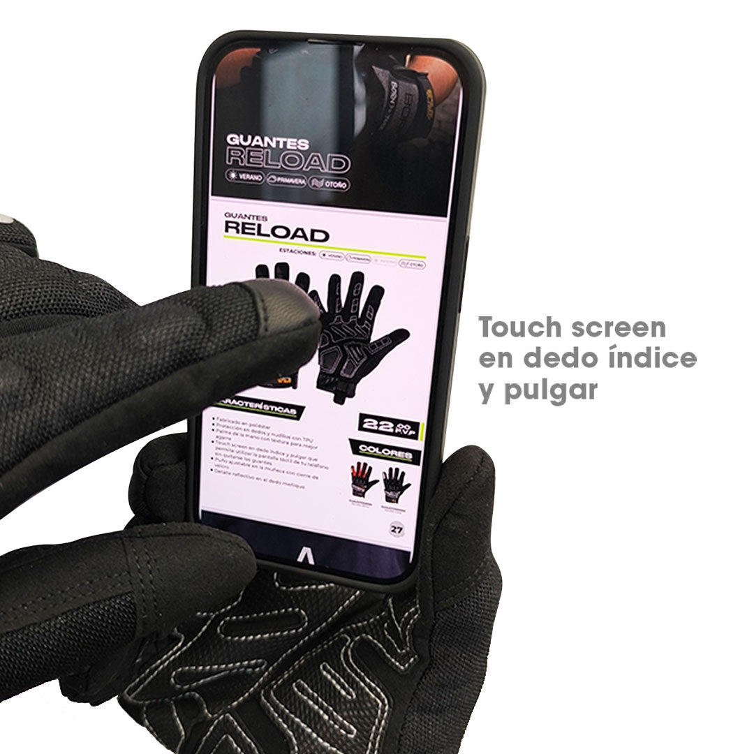 GUANTES ATOMIC RELOAD NEGRO+GRIS