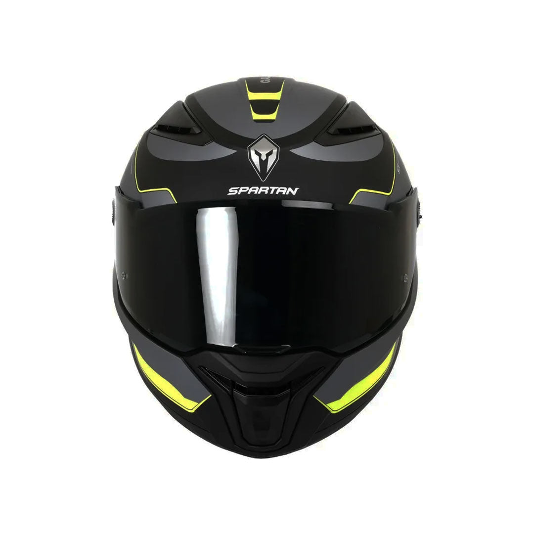 CASCO INTEGRAL SPARTAN PANTHER SV PLANO B3 GALE NEGRO+GRIS+VERDE NEÓN