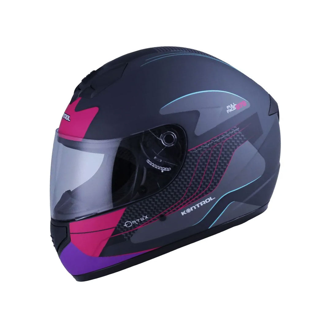 CASCO INTEGRAL KONTROL 878 ORTEX NEGRO+FUCSIA NEÓN