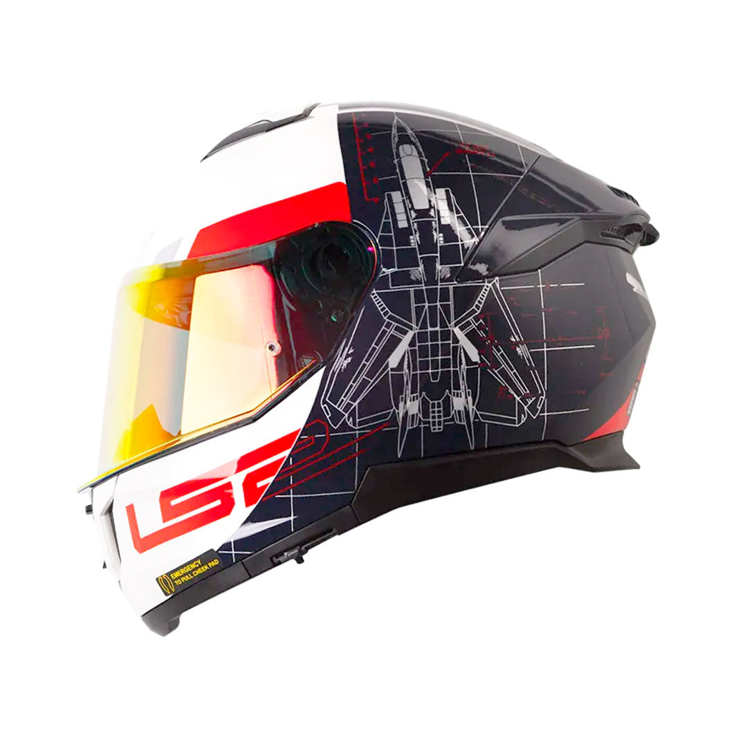 CASCO INTEGRAL LS2 FF808 STREAM II AIR_FORCE GRIS CLARO+AZUL