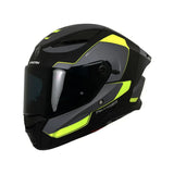 CASCO INTEGRAL SPARTAN PANTHER SV PLANO B3 GALE NEGRO+GRIS+VERDE NEÓN