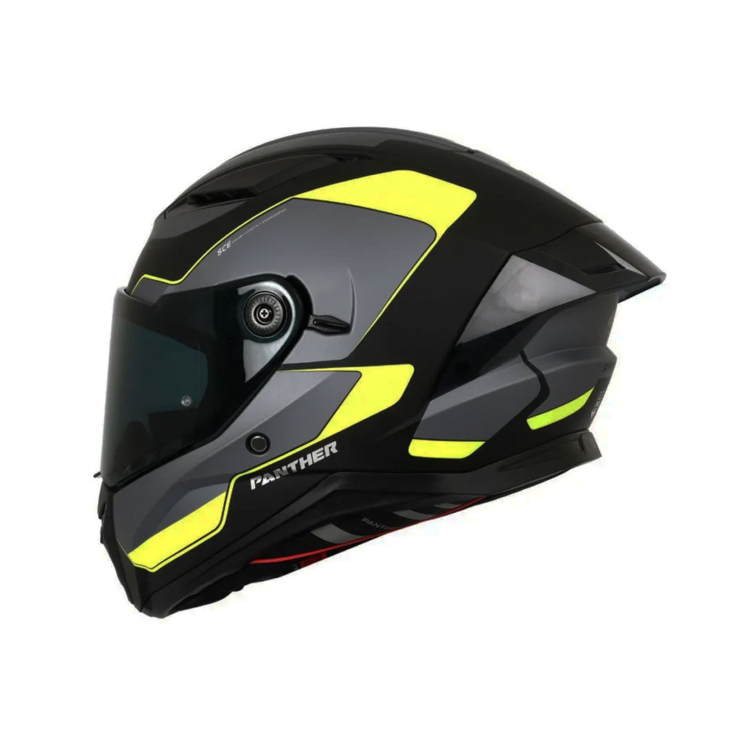 CASCO INTEGRAL SPARTAN PANTHER SV PLANO B3 GALE NEGRO+GRIS+VERDE NEÓN