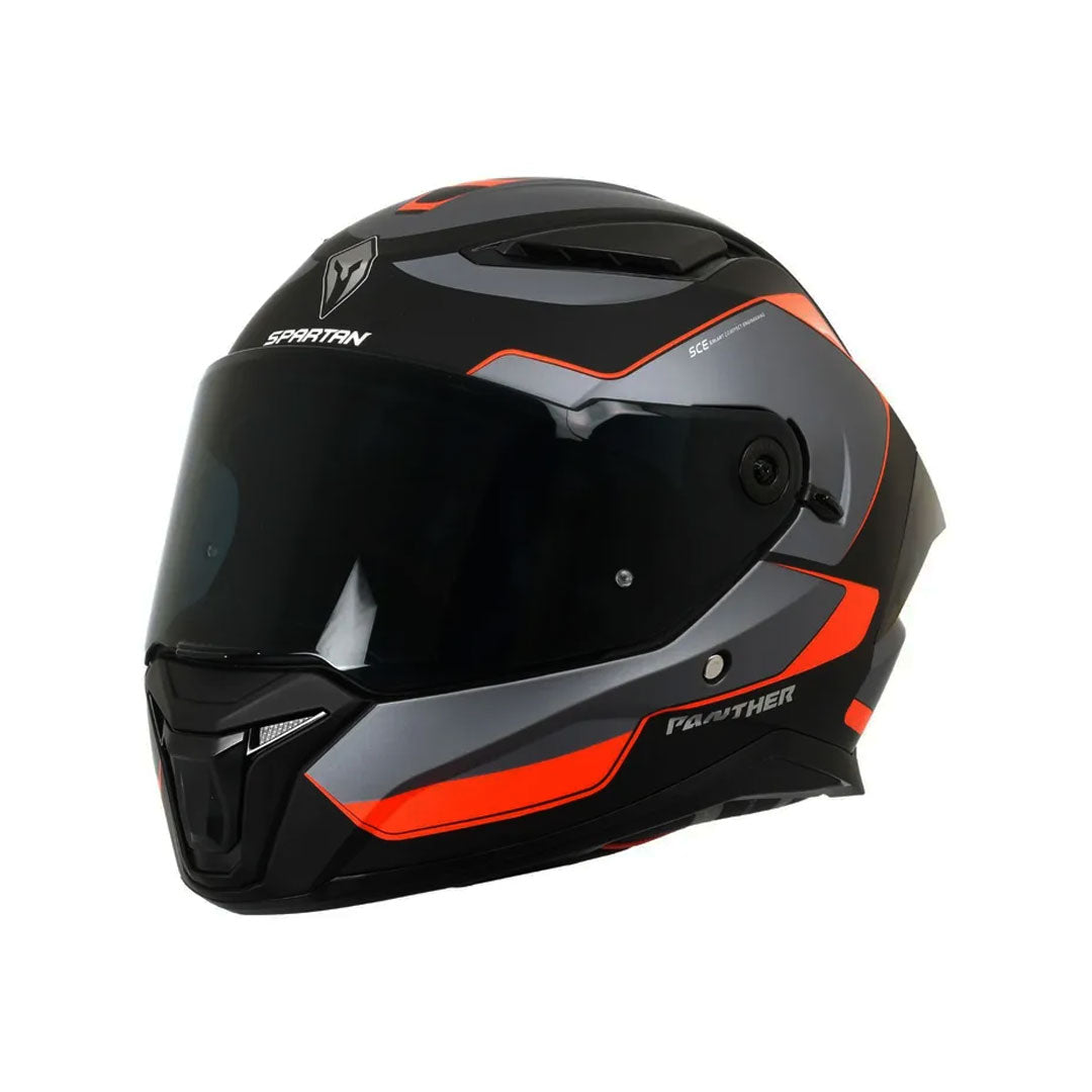 CASCO INTEGRAL SPARTAN PANTHER SV PLANO B5 GALE NEGRO+GRIS+ROJO