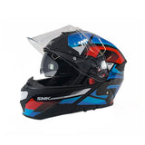CASCO ABATIBLE SMK GULLWING AVENTURE AZUL+ROJO+BLANCO