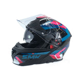 CASCO ABATIBLE SMK GULLWING CHARGER NEGRO+AZUL+ROSADO