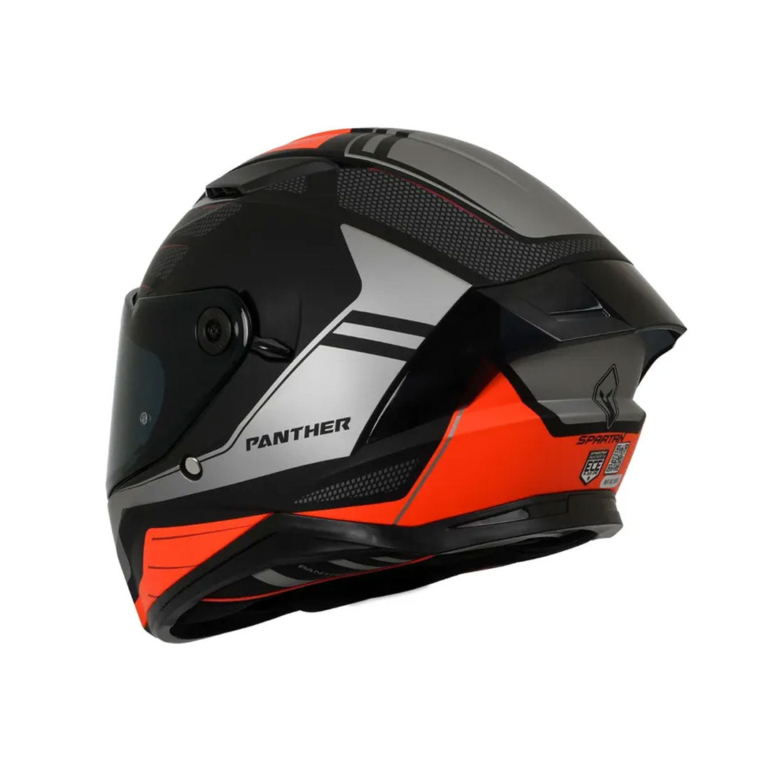 CASCO INTEGRAL SPARTAN PANTHER SV PRESTIGE B5 NEGRO+GRIS+NARANJA NEÓN