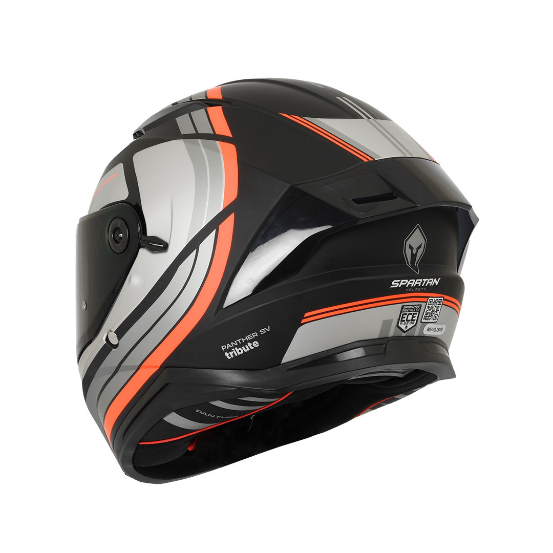 CASCO INTEGRAL SPARTAN PANTHER SV TRIBUTE B5 NEGRO+GRIS+NARANJA