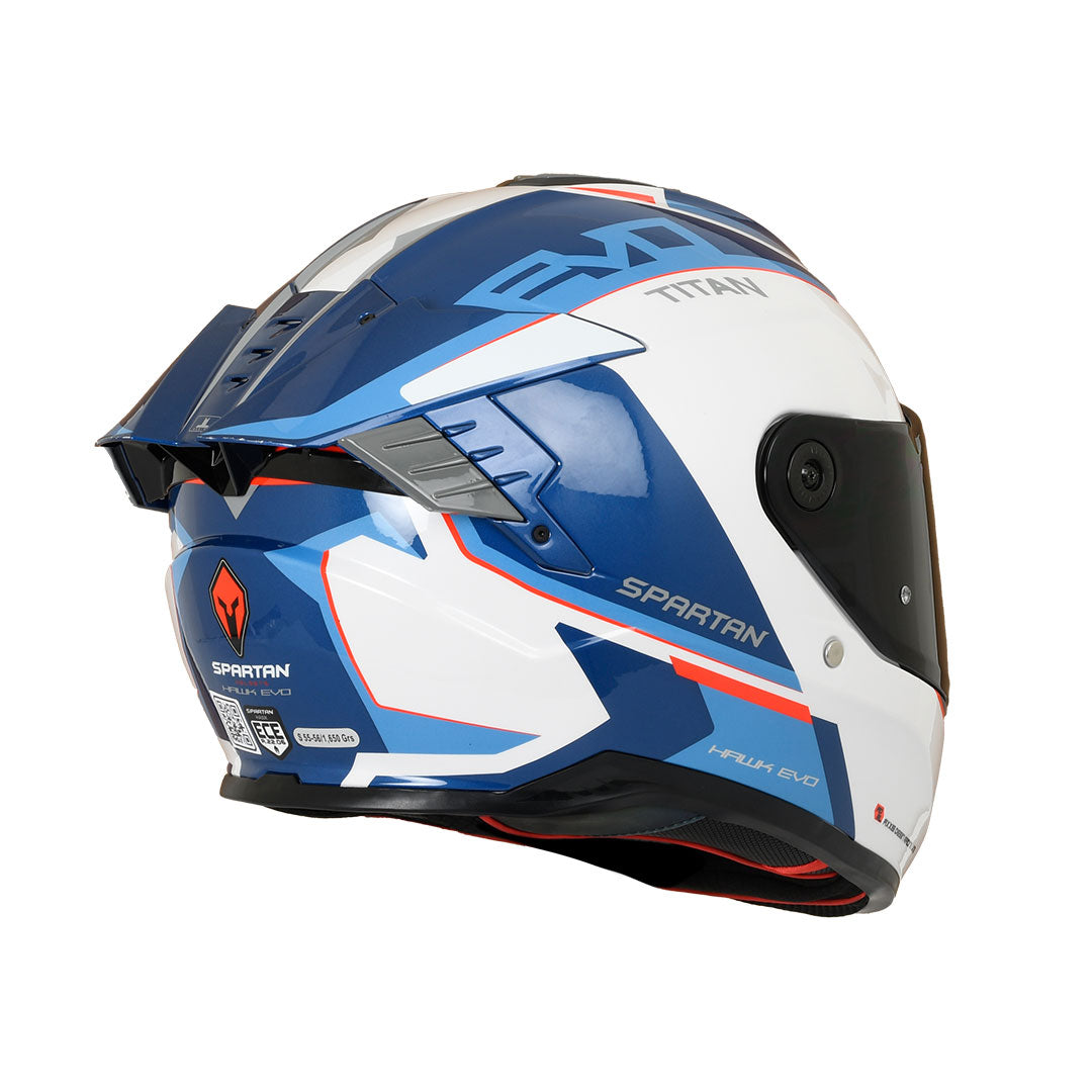 CASCO INTEGRAL SPARTAN HAWK EVO TITAN A7 BLANCO+ROJO+AZUL