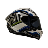 CASCO INTEGRAL SPARTAN DRAKEN JOLLY A11 NEGRO+BALNCO+AZUL