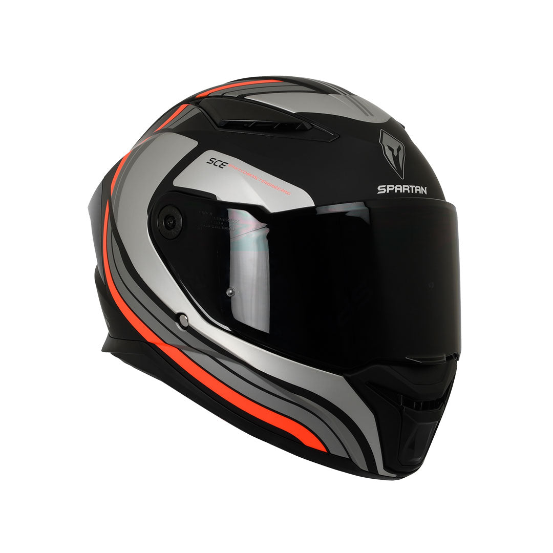 CASCO INTEGRAL SPARTAN PANTHER SV TRIBUTE B5 NEGRO+GRIS+NARANJA