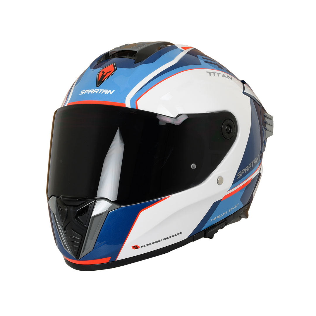 CASCO INTEGRAL SPARTAN HAWK EVO TITAN A7 BLANCO+ROJO+AZUL