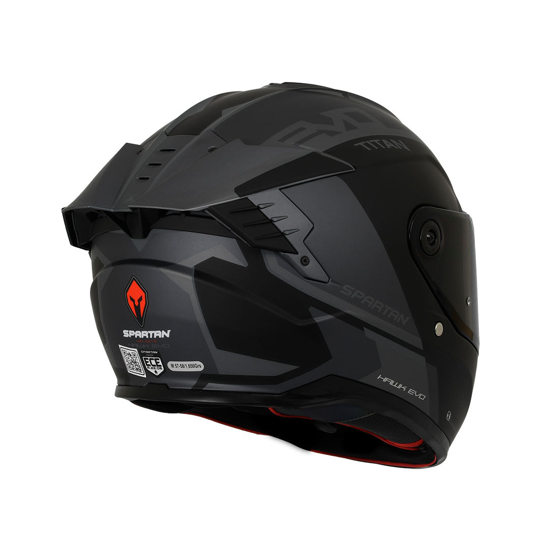 CASCO INTEGRAL SPARTAN HAWK EVO TITAN B2 GRIS MATE