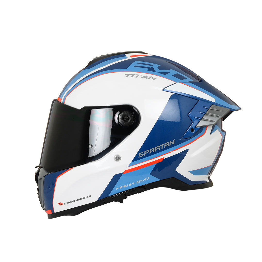 CASCO INTEGRAL SPARTAN HAWK EVO TITAN A7 BLANCO+ROJO+AZUL