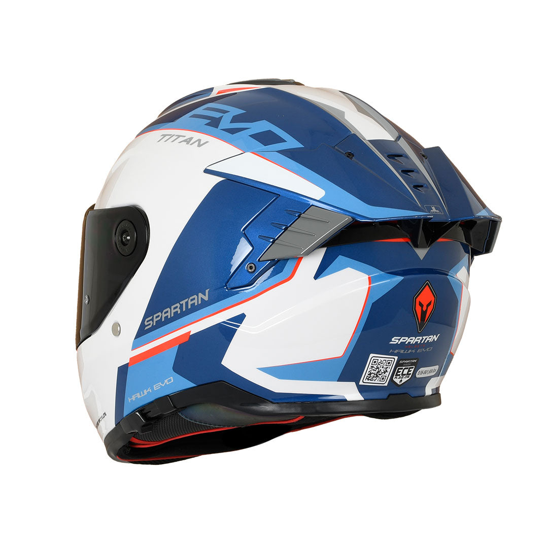 CASCO INTEGRAL SPARTAN HAWK EVO TITAN A7 BLANCO+ROJO+AZUL